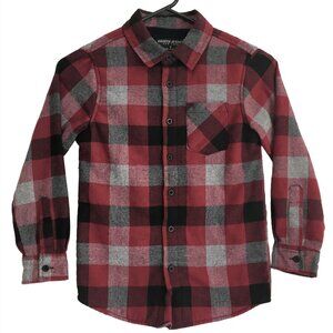 Eighth Avenue youth boy's red flannel shirt sherpa lined size 8
